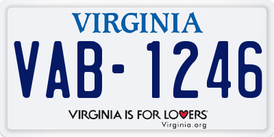 VA license plate VAB1246