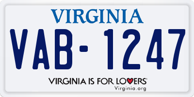 VA license plate VAB1247