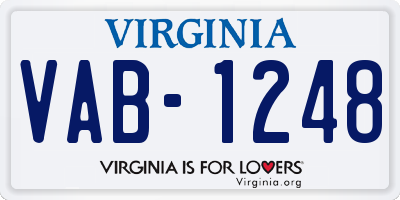 VA license plate VAB1248