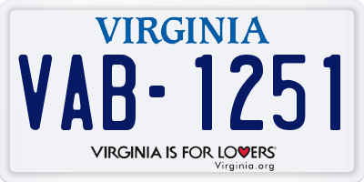 VA license plate VAB1251