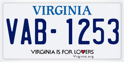 VA license plate VAB1253