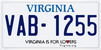 VA license plate VAB1255