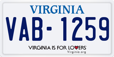 VA license plate VAB1259