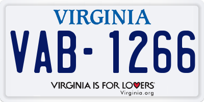 VA license plate VAB1266