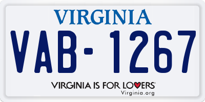 VA license plate VAB1267