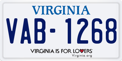 VA license plate VAB1268