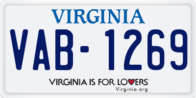 VA license plate VAB1269