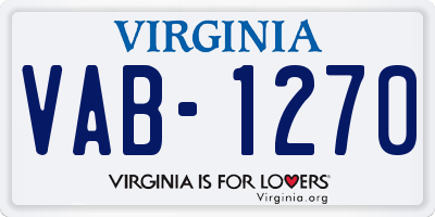 VA license plate VAB1270