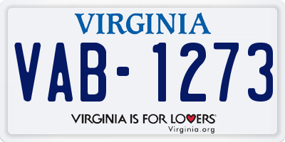 VA license plate VAB1273