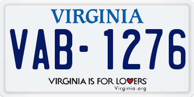 VA license plate VAB1276