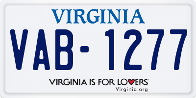 VA license plate VAB1277