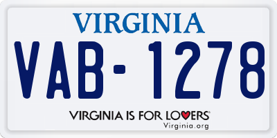 VA license plate VAB1278