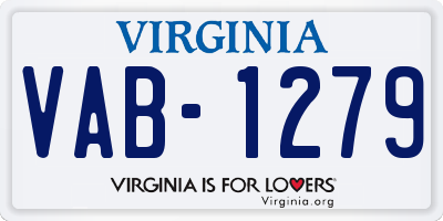 VA license plate VAB1279