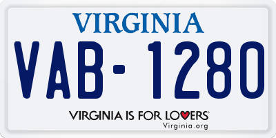 VA license plate VAB1280