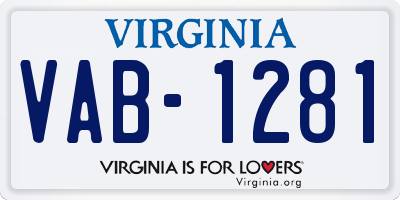 VA license plate VAB1281