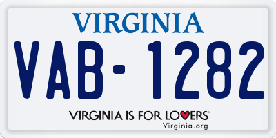 VA license plate VAB1282