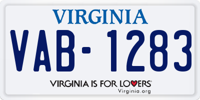 VA license plate VAB1283