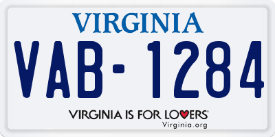 VA license plate VAB1284