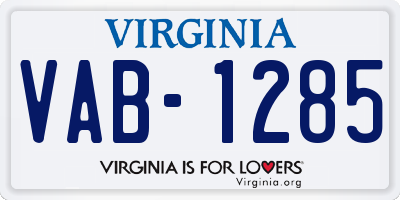 VA license plate VAB1285