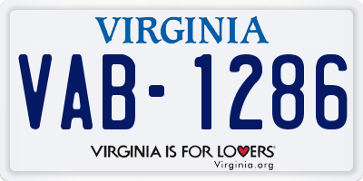 VA license plate VAB1286