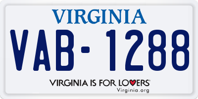 VA license plate VAB1288