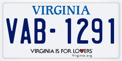 VA license plate VAB1291