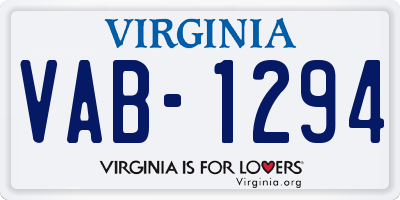 VA license plate VAB1294