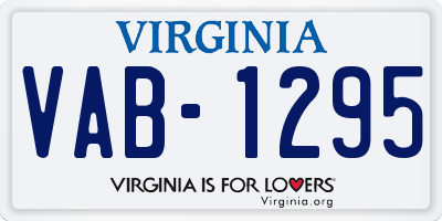 VA license plate VAB1295