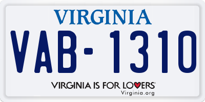 VA license plate VAB1310