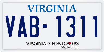 VA license plate VAB1311