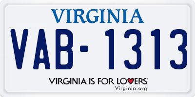 VA license plate VAB1313