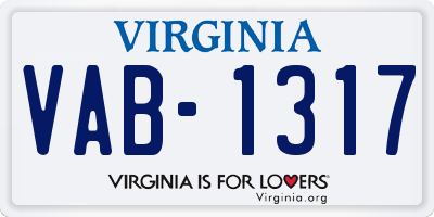 VA license plate VAB1317