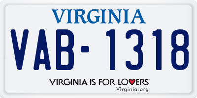 VA license plate VAB1318