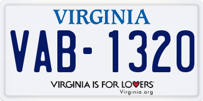 VA license plate VAB1320