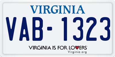 VA license plate VAB1323