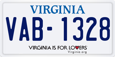 VA license plate VAB1328