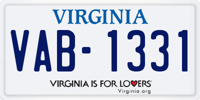 VA license plate VAB1331