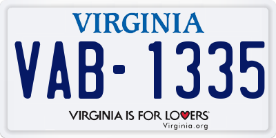 VA license plate VAB1335