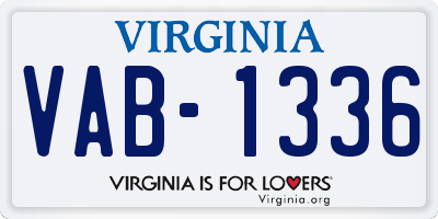 VA license plate VAB1336