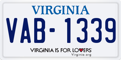 VA license plate VAB1339