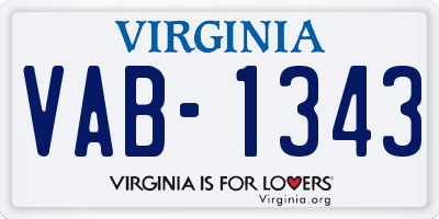 VA license plate VAB1343