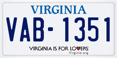 VA license plate VAB1351