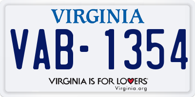 VA license plate VAB1354