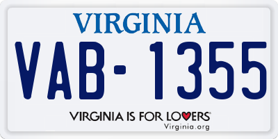 VA license plate VAB1355