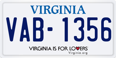 VA license plate VAB1356