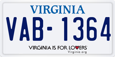 VA license plate VAB1364