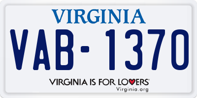 VA license plate VAB1370