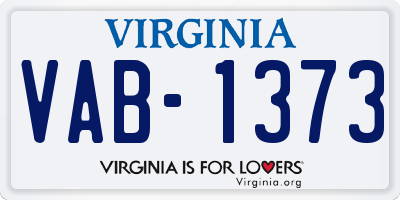 VA license plate VAB1373