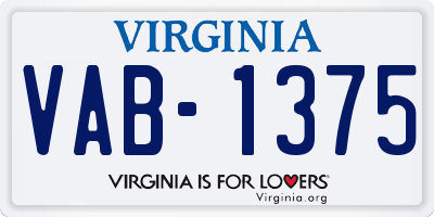 VA license plate VAB1375