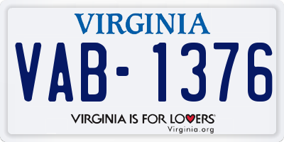 VA license plate VAB1376